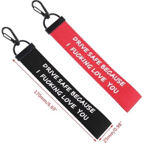 Drive Safe I Need You Here With Me Ribbon Keychain for Dad Boyfriend Husband New Driver Jewelry Gift
