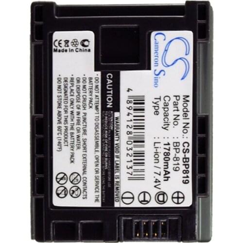 Cameron Sino 1780mah battery for CANON FS10 Flash Memory Camcorder VIXIA HF S100 S10 XA10 HFS30 BP-819 HG21 HFM40 S200