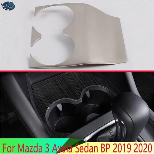 For Mazda 3 Axela Sedan BP 2019 2020 Stainless Steel Front Center Console Cup Drink Holder Cover Trim Bezel