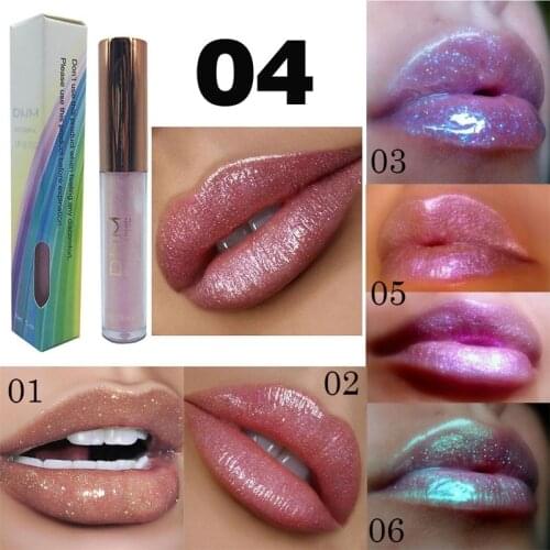 DNM 6 Colors Shimmer Polarized Lipgloss Waterproof Moisturizer Liquid Lipstick Glowing Mermaid Pigment Glitter Lip Gloss TSLM1