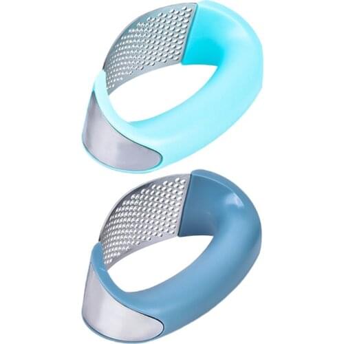 Ring-shape Garlic Hand Press Rocker Vegetable Mincer Crusher Rust Proof Stainless Steel Easy Clean Dishwasher Kitchen