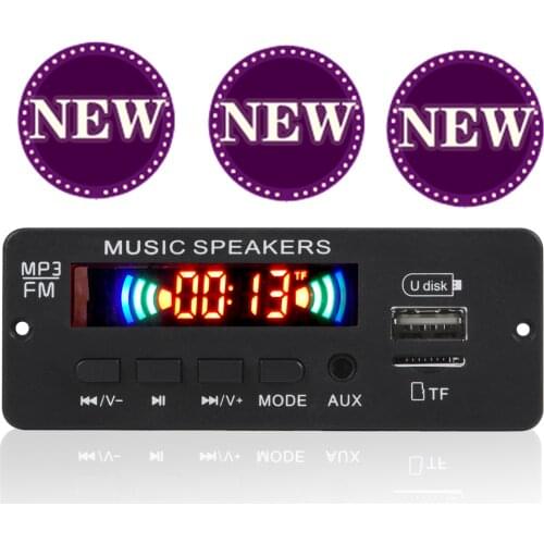 New Bluetooth 5.0 MP3 Player Decoder Board 2 x 3W Speaker FM Radio Module 5V TF USB AUX Audio For Car Handsfree