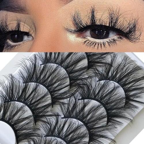 5 Pairs 6D Mink Hair Eyelashes Set Natural Long Fluffy Wispy Volume False Lashes Makeup Beauty Extension Tools Fake Eyelash