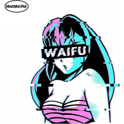 HotMeiNi 13cm x 10.4cm for Aesthetic Vaporwave Anime Girl Car Stickers Personality Motorcycle Decal Cartoon Laptop Decoration