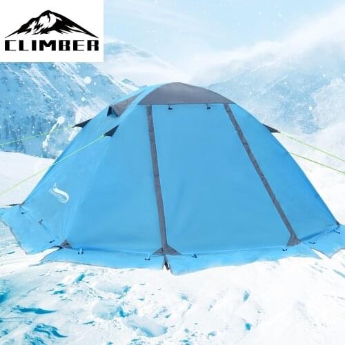 New Store Winter Tent with Snow Skirt 2 Person Aluminum Pole Tent Lightweight Backpacking Tent for Hiking Climbing Snow Weather
