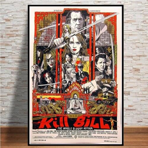 Poster And Prints Hot Kill Bill Pulp Fiction Movie Film Vintage Painting Art Wall Pictures For Living Room Home Collection Decor