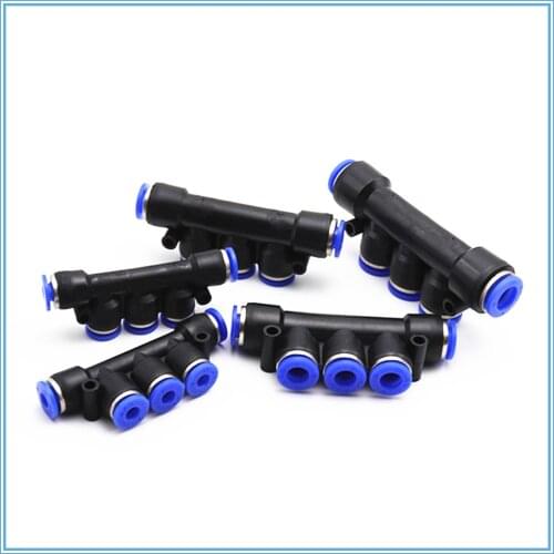 Air Pneumatic Fitting 5 Way One Touch 8mm 10mm 6mm 4mm 12mm OD Hose Tube Push In 5 Port Gas Quick Fittings Connector Coupler