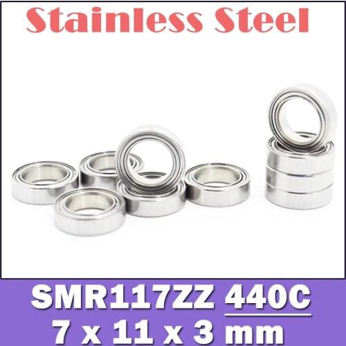 SMR117ZZ Bearing 7*11*3 mm ( 10PCS ) ABEC-1 Stainless Steel Ball Bearings Shielded SMR117Z SMR117 Z ZZ