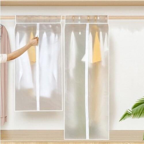 New Clothes Hanging Dust Cover Dress Suit Coat Transparent Storage Bag Case Organizer Wardrobe Dress Clothing Hanging Dust Cover