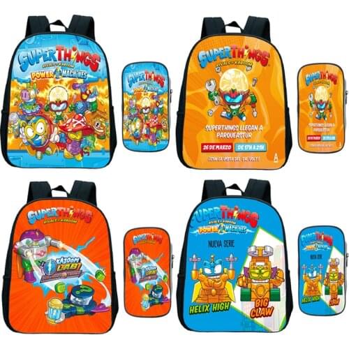 Kawaii Super Things Kindergarten Backpack For Boys Girls Schoolbag Super Zings Bookbag Kids Preschool Satchel 2 PCS Set Knapsack