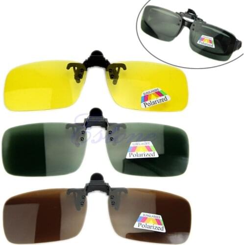 New Day Night Vision Polarized Driving Clip-on Flip-up Lens Sunglasses Glasses
