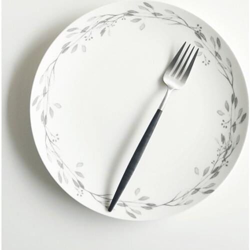 10Inch watercolor painting pastoral bone china plates dishes plates dessert pasta steak fruit plate ceramic decorative plate