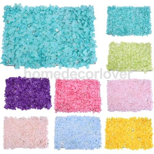 Upscale Artificial Flower Wall Panel Hydrangea Floral Carpet for Wedding Home Garden Shop Store Decoration