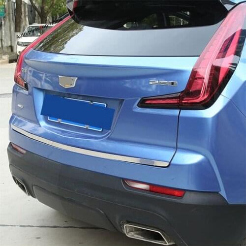 Yimaautotrims Molding Tailgate Door Strip Accent Garnish Styling Rear Trunk Tail Gate Cover Kit For Cadillac XT4 2019 2020 2021