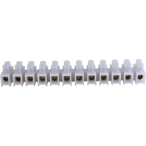 10PCS Wire connector 3A 5A 10A 15A 30A 60A 80A Dual Row 12 Positions Screw Terminal Electric Barrier Strip Plastic terminal