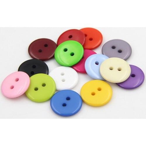 100 PCs Resin Sewing Buttons Scrapbooking Round 2 Holes Colorful Button For Scrapbooking Apparel Crafts DIY Decoration 10mm