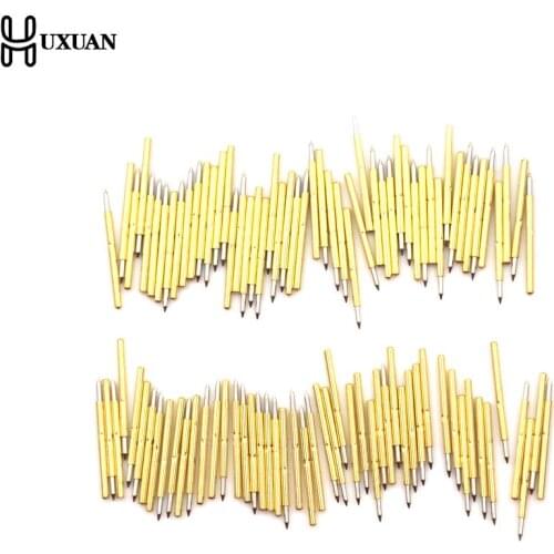 100pcs Spring Test Probe Pogo Pin P75-B1 Dia 1.02mm 100g Cusp Spear Gold Plated For Test Tools