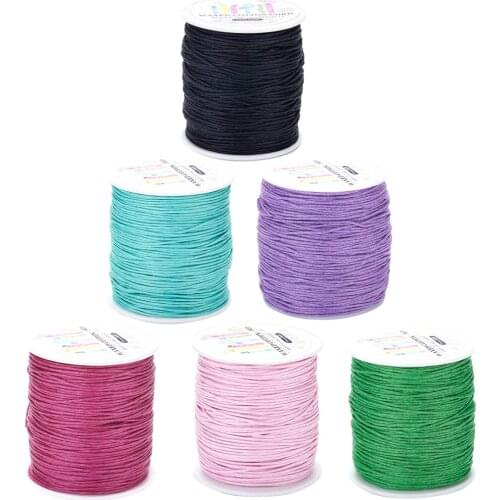 100yards/roll 1mm Waxed Cotton Cords Thread for Making Necklace Bracelet DIY Jewelry Making Findings about 91.44m/roll
