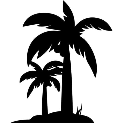 13.6X16.5CM Palm Tree Hawaii Window Trunk Vinyl Car Sticker Decoraiton Decal