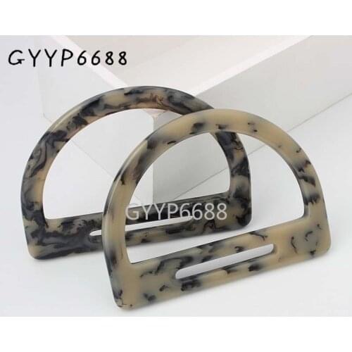 2-10-30 Peices New Color Resin Handled Ladies Bags Purse 11X8cm Handle Leather Purse Handbag D-shaped Handle