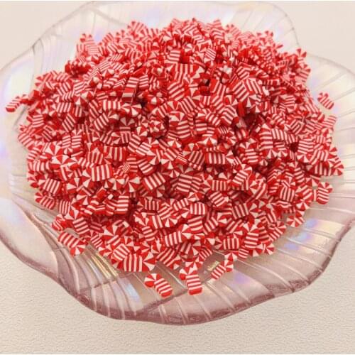 20g/Lot Hot Polymer Clay Christmas Candy Cane Sprinkle Gingerbread House Slice for Crafts Making, Phone Deco, DIY Scrapbooking