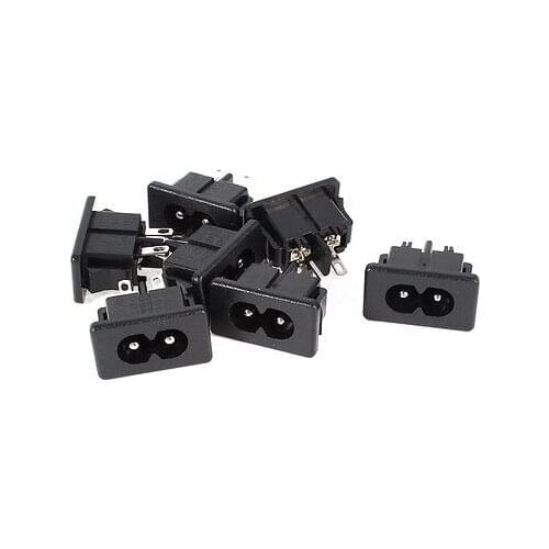 AC 250V 2.5A Male Plug IEC 320 C8 Power Socket Connector 7 Pcs