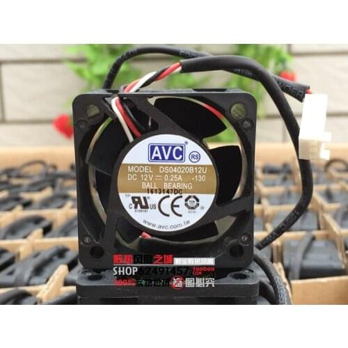 AVC DS04020B12U -130 DC 12V 0.25A 40x40x20mm 3-Wire Server Cooling Fan
