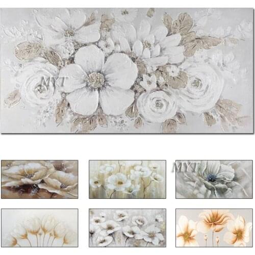 Unframed Hot Selling Flower Colorful Canvas Oil Painting Pure Handmade Home Wall Decoration Canvas Art Entrance Paintings Art