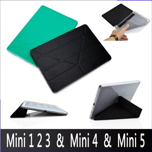 For iPad Mini 5 4 3 2 1 Shine Case PU Leather Silicone Soft Back Trifold Stand Sleep Smart Cover for iPad Mini 5 2019 Case Fund