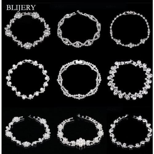 BLIJERY Silver Bracelets