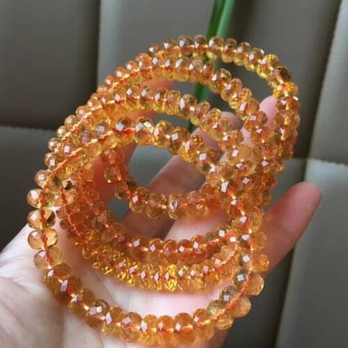 Genuine Natural Citrine Quartz Bracelet Yellow Gemstone Abacus Beads Cut Bracelet 7mm 8mm 9mm Wealthy Stone AAAAAA