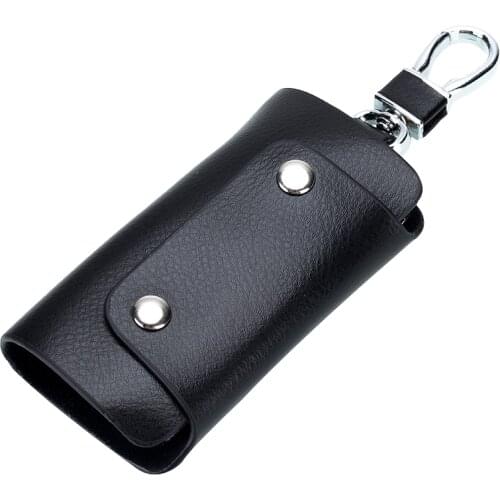 Genuine Leather Keychain Men/Women Key Holder Organizer Pouch Cow Split Car Key Wallet Housekeeper Key Bag Mini Card Case