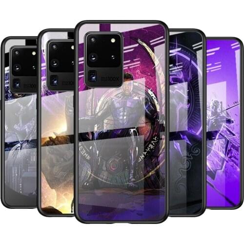 Tempered Glass Cover Fashion Black Panther For Samsung Galaxy S21 Ultra Plus 5G M51 M31 M21 Shockproof Shell Phone Case