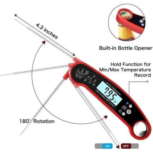 Digital Oven Thermometers Waterproof Instant Read Thermometers For Food Meat Cooking Bbq Calibration Backlight Kitchen Tools