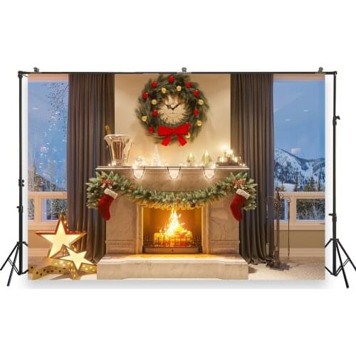 HUAYI Photography Backdrops Christmas Photo Background Christmas Xmas Family Party Decor Banner Studio Photobooth BackdropXT7402