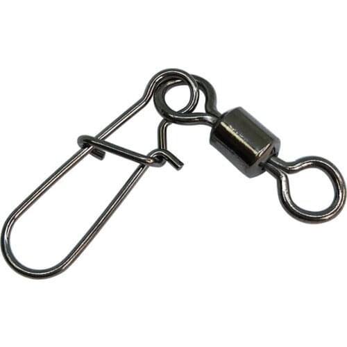 INFOF 500/1000pcs Swivel Fishing Snap Hook Rolling Swivel with Fast-Lock Snap #14-#4/0 Carp Fishing Connector Fishhooks Pesca