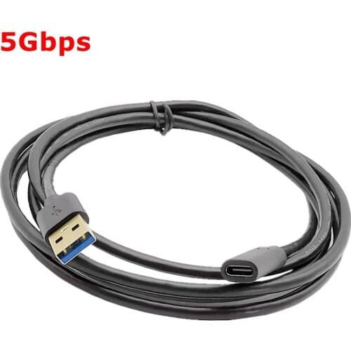 USB A to USB-C Adapter Cable, Type A 3.0 Male to Type C Female Data & Charging Converter for Laptop and PC 0.2m 1m 1.8m