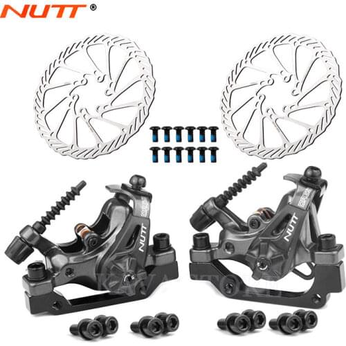 NUTT MTB Mechanical Disc Brake Bilateral 160/180mm Calipers Rotor Set BMX Scooter Front Rear Mountain Bicycle Parts