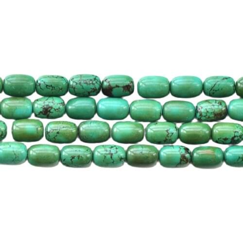 MADALENA SARARA Vintage Original Turqoises Stone Beads 18" Strand 8-10mm Turquiose Beads Promotion