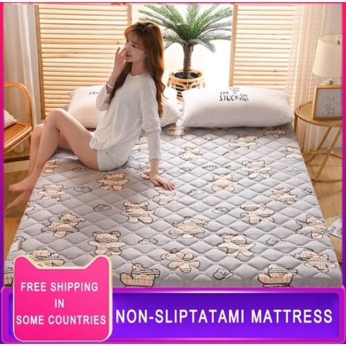 Fitted Tatami Mattress Quilted Floor Futon Mattress Soft Thick Foldable Mattress Comfort Portable Camping Sleeping Guest Bed