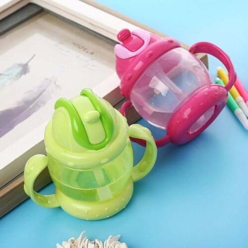 Cute Rabbit Baby Feeding Cup With Straw Children Learn Feeding Drinking Bottle With Handle Kids Water Bottles Training Cup