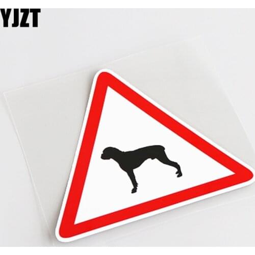 YJZT 10.8CM*9.3CM Fashion Reflective BOXER DOG Warning Mark PVC Car Window Sticker Decal 13-0785