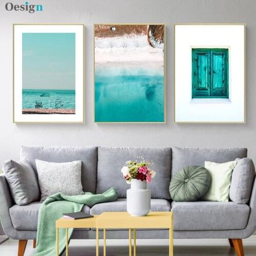 Seascape Wall Poster Sea Ocean Landscape Canvas Print Nordic Scenery Painting Scandinavian Art Modern Home Decoration Picture