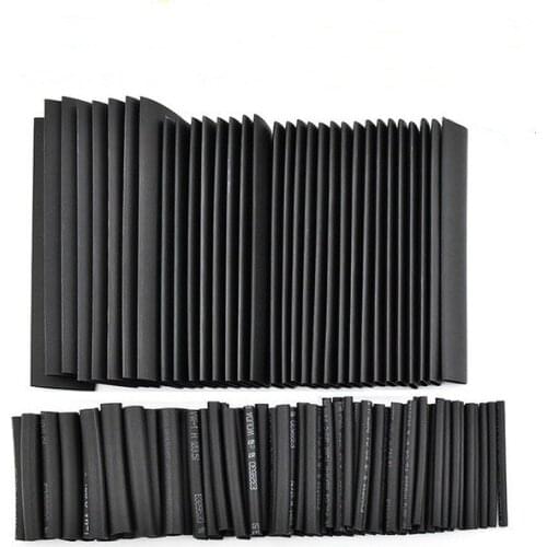 127PCS Black Glue Weatherproof Heat Shrink Sleeving Tubing Tube Assortment Kit Electrical Connection Electrical Wire Wrap Cable