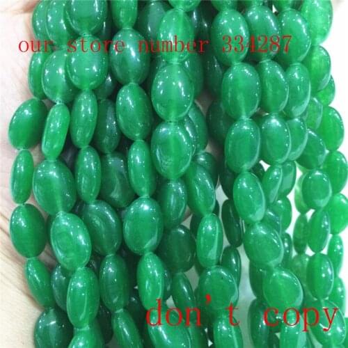 2017 new green jades 10X14MM loose beads 15"