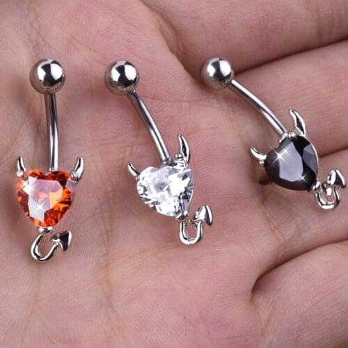 Navel Belly Piercing Button Ring Glitter Love Heart Decor Piercing Navel Nail Sexy For Women Body Jewelry