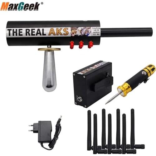 Maxgeek The Real AKS Long Range Metal Detector 6 Antennas Underground Gold Detector Gold Silver Copper Finder with Filter