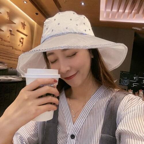 Hat Female Summer Fisherman Hat Mesh Gauze Hat Female Sunhat Hat Summer Brim Hat