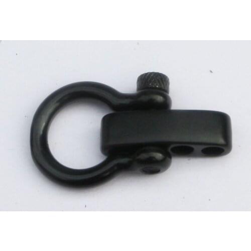 10pcs/lot Black Stainless Steel Bow/U Shape Anchor Adjustable Shackle Round Pin Outdoor Survival Rope Paracord Bracelet Buckle