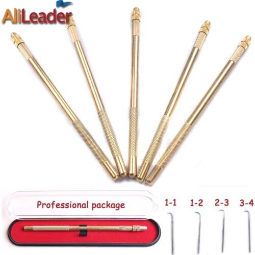 Weaving Ventilating Needles And Holder Alileader Professinoal Hair Extension Wig Needle 4 Different Size Needles With 1 Holder